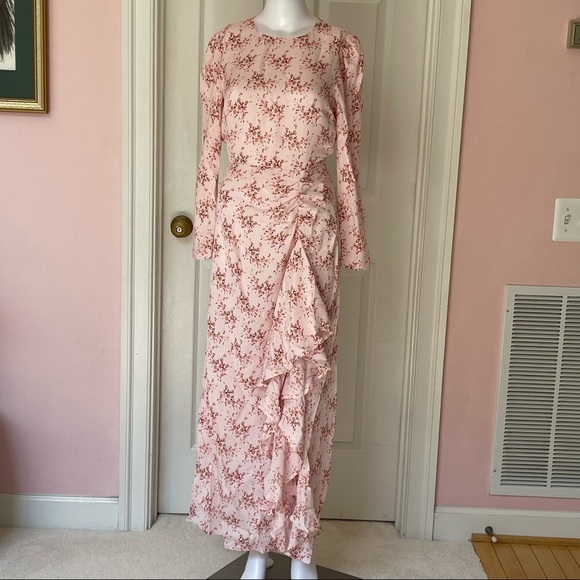 J.Crew Collection Ruffle Silk Dress in Freesia Floral size 4 - Picture 1 of 14